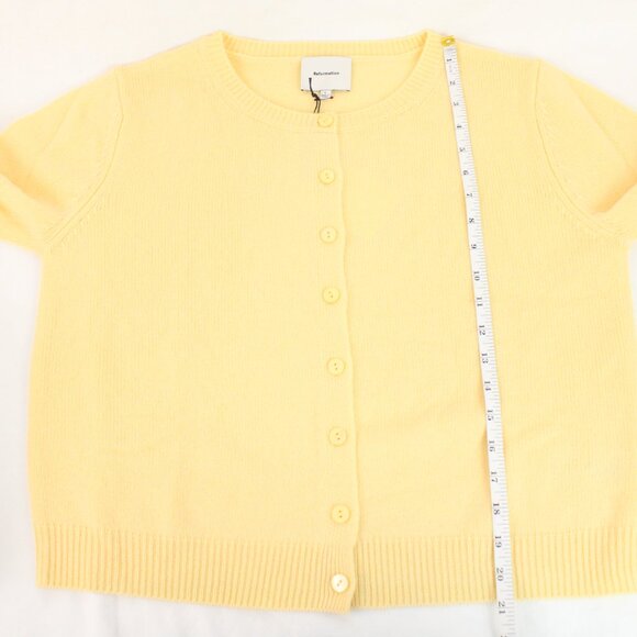 NWT Reformation Clara Cashmere Crew Neck Cardigan in Parmesan Size Large - Picture 12 of 12